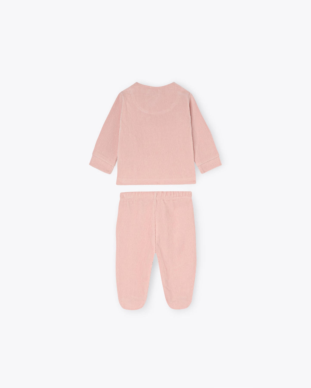 Compl. 2 pezzi rosa in ciniglia a coste - I2642R