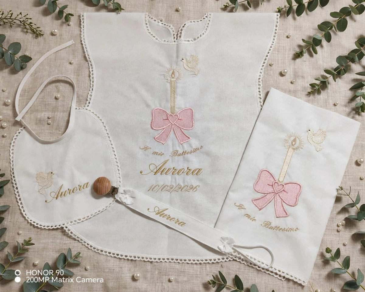 Set Battesimo in lino Personalizzabile - 002